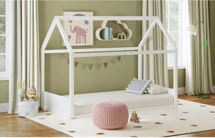 Santino White Twin Montessori Bed
