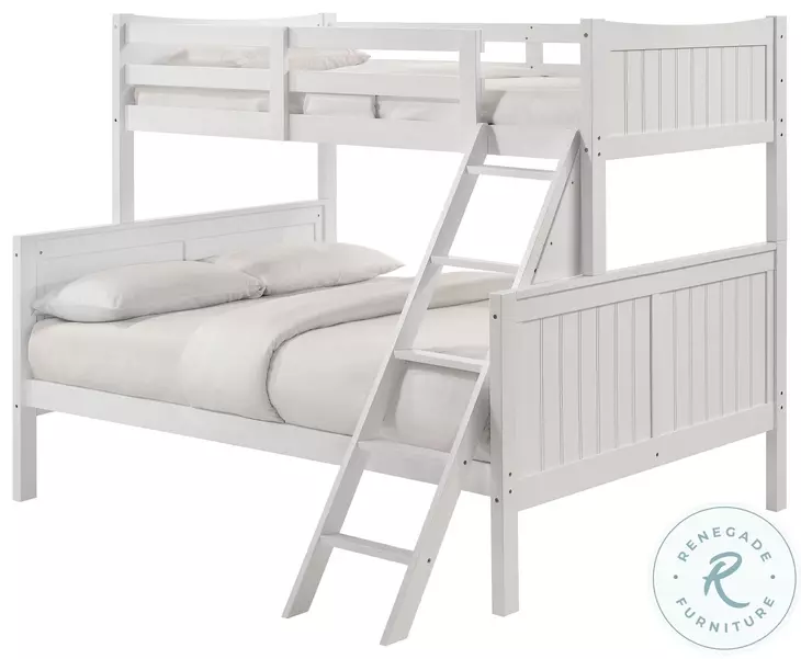 Santino White Twin Over Full Bunk Bed