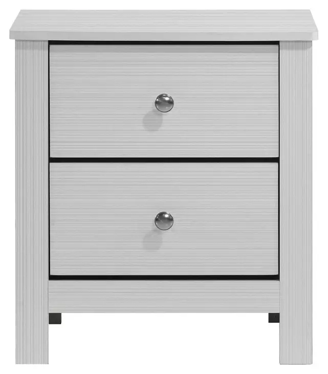 Santino White 2 Drawer Nightstand