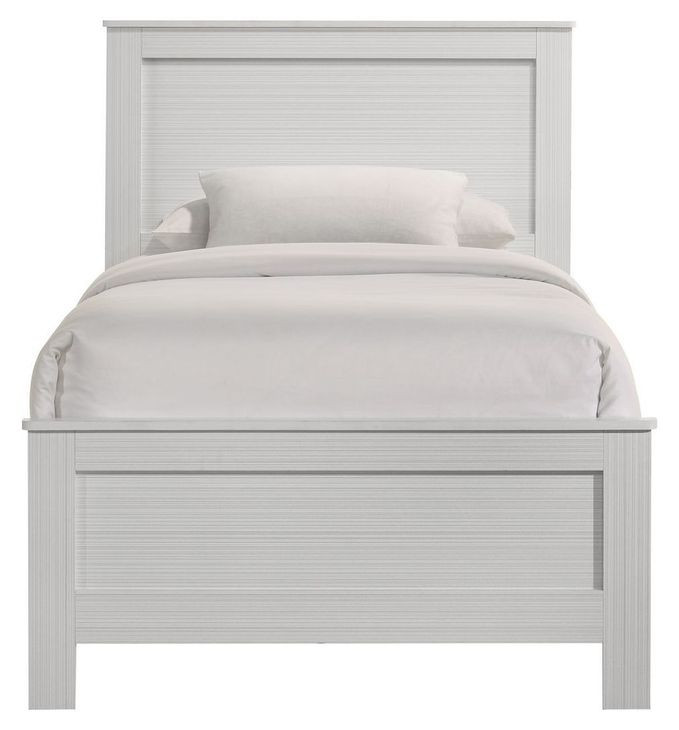 Santino White Twin Panel Bed