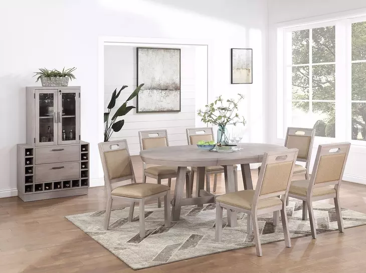 Sand Barrens Brown 66" Round Extendable Dining Table