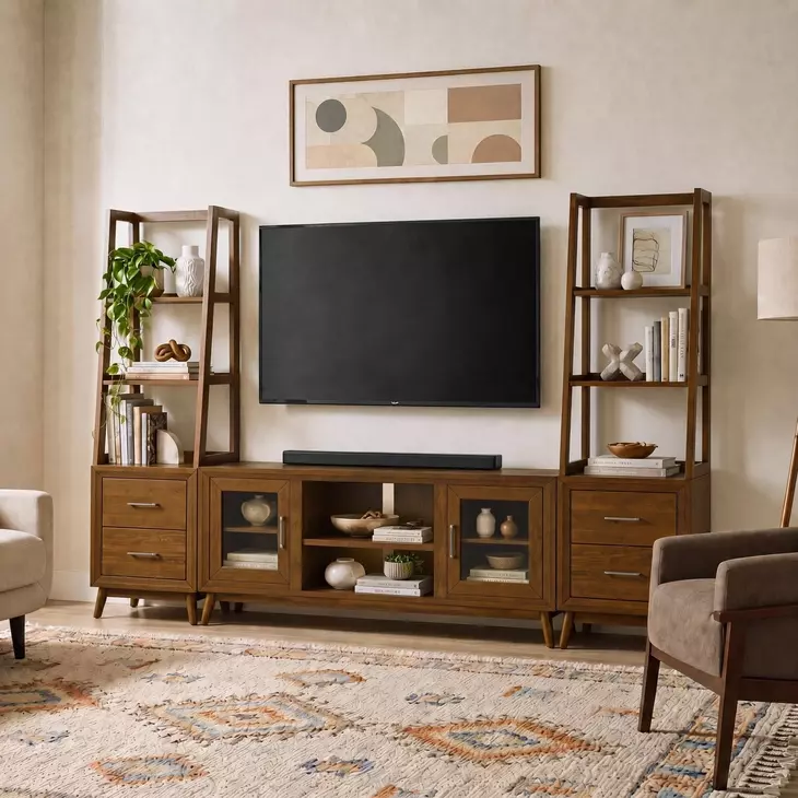Veronica Walnut 2 Drawer Accent Cabinet