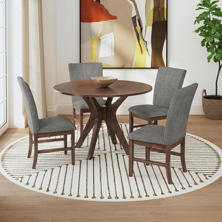 Veronica Dark Gray Upholstered Dining Side Chair Set of 2