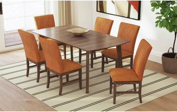 Veronica Orange Upholstered Dining Side Chair Set of 2