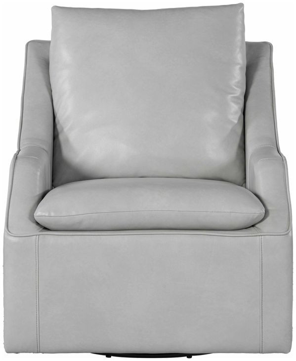 Asher Steamboat Ice Leather Swivel Accent Chair