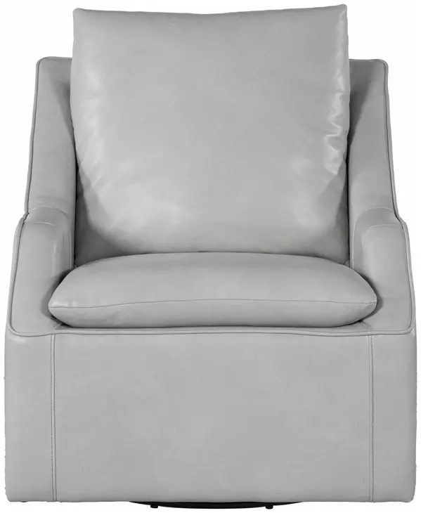 Asher Steamboat Ice Leather Swivel Accent Chair
