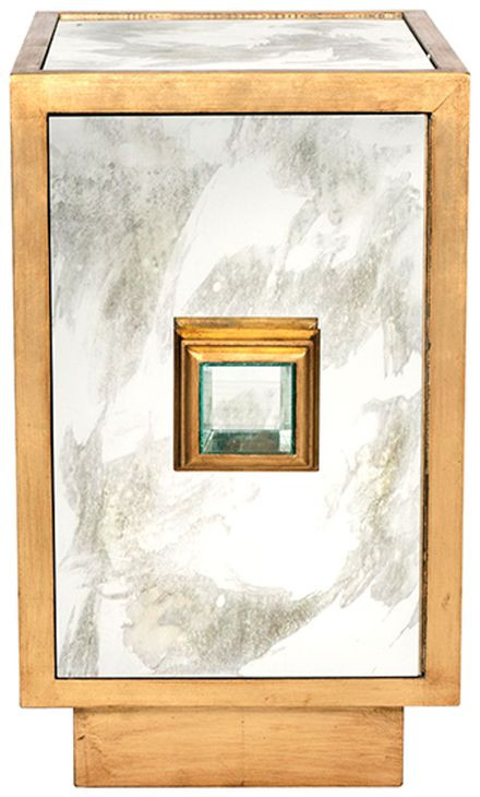 Savannah Gold Leaf 1 Door Side Table Cabinet