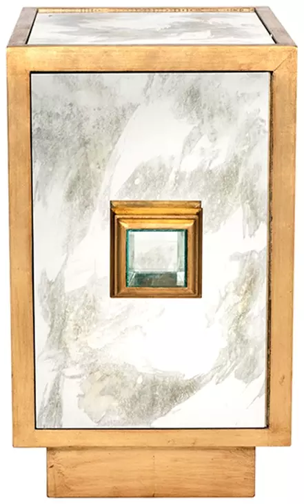 Savannah Gold Leaf 1 Door Side Table Cabinet