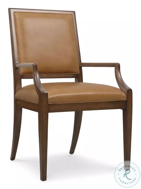 Auburn Grove Dark Blonde Leather Arm Chair Set of 2