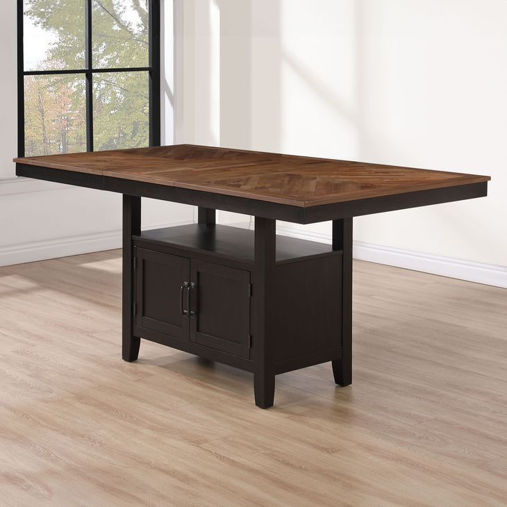 Bermuda Black Extendable Rectangular Counter Height Dining Table