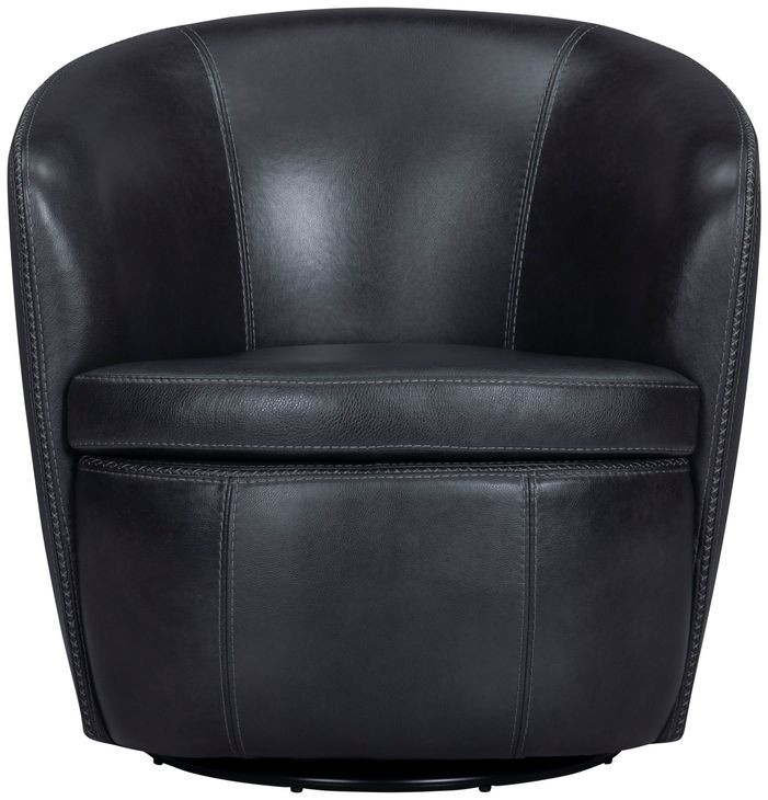 Barolo Vintage Onyx Leather Upholstered Swivel Club Chair