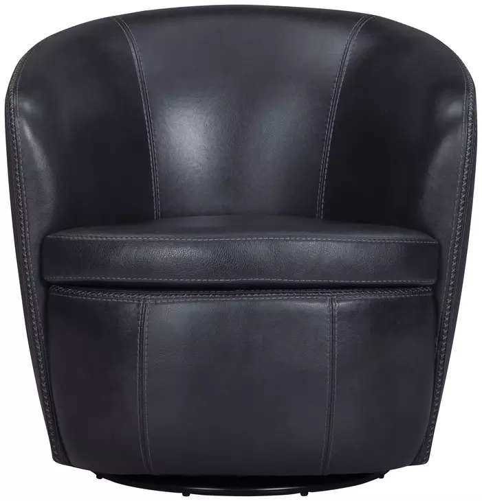 Sienna Vintage Onyx Leather Upholstered Swivel Club Chair