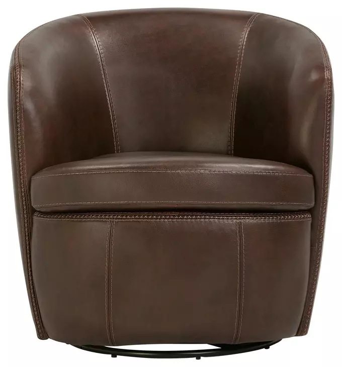 Barolo Vintage Brown Leather Swivel Club Chair