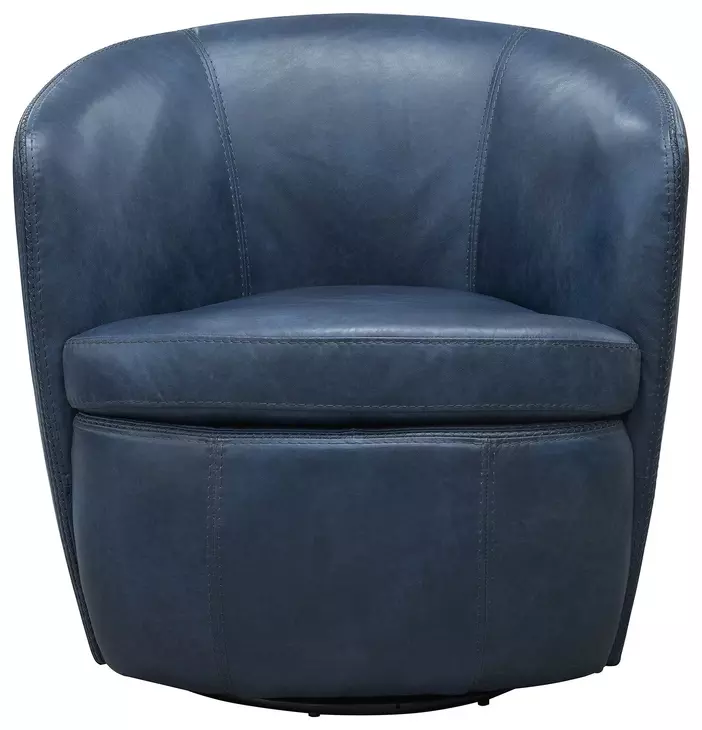 Barolo Vintage Navy Leather Swivel Club Chair
