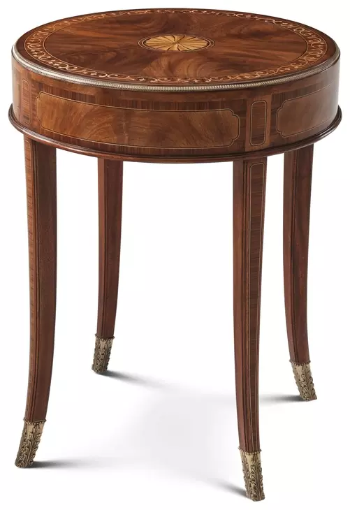 Stephen Church Brown Cerejeira and Gold Round Eliane Side Table