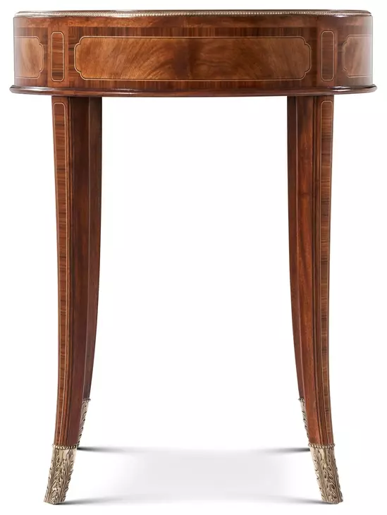 Stephen Church Brown Cerejeira and Gold Round Eliane Side Table