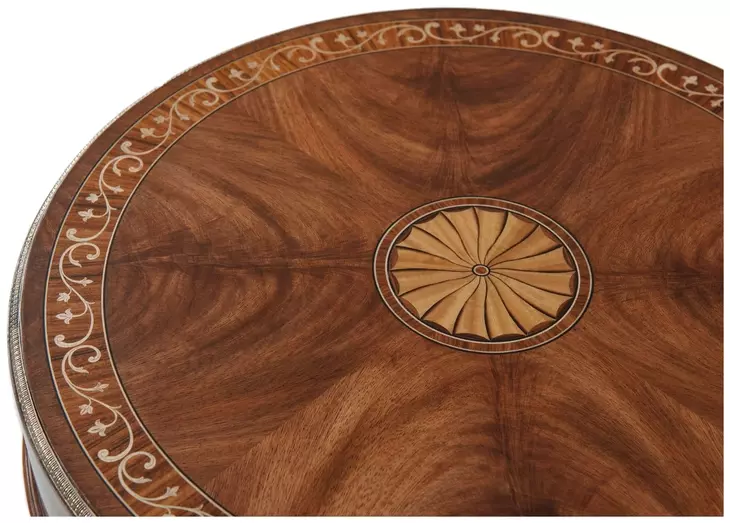 Stephen Church Brown Cerejeira and Gold Round Eliane Side Table