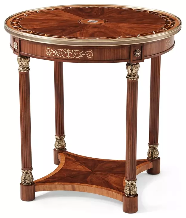 Stephen Church Light Etimoe and Gold Round Paulette II Side Table