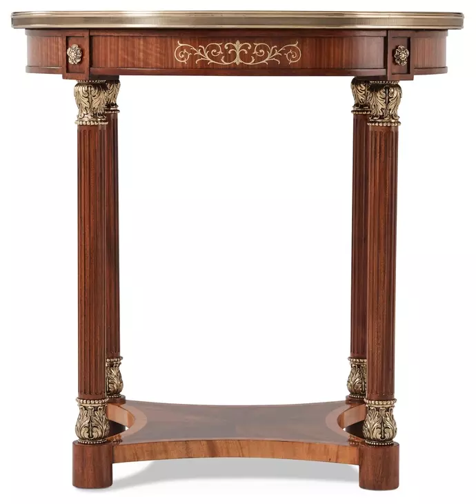Stephen Church Light Etimoe and Gold Round Paulette II Side Table