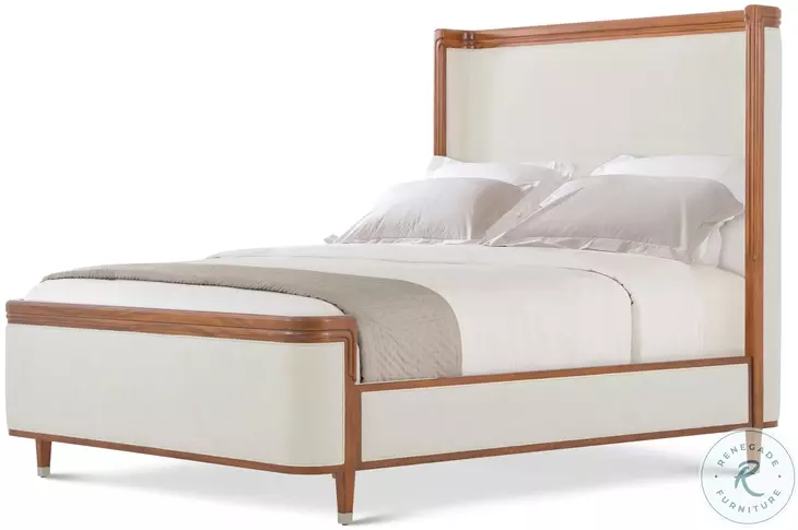 Dorchester Marshmallow Performance Fabric Queen Upholstered Panel Bed