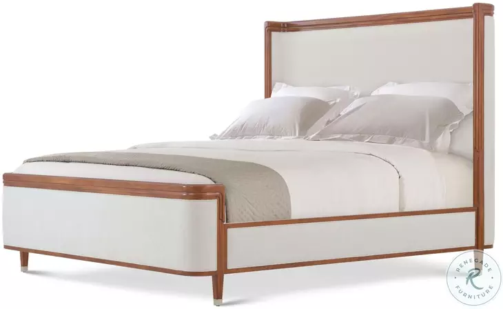 Dorchester Marshmallow Performance Fabric California King Upholstered Panel Bed
