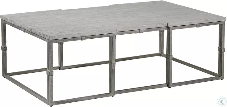 Alden Brushed Silver Large Rectangular Coffee Table