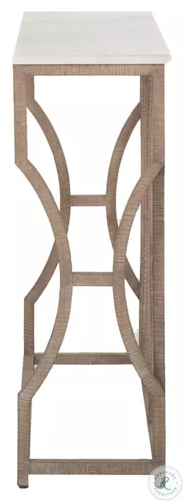 Helen Charcoal Oak And Cloud White Marble Console Table