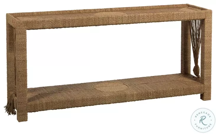 Hutch Natural Seagrass Console Table