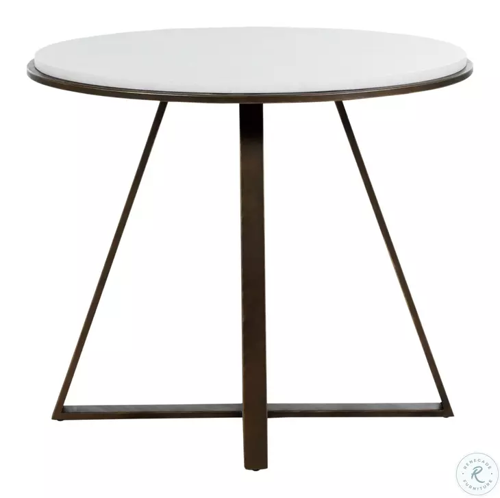Rylan Brushed Copper And White Marble Side Table