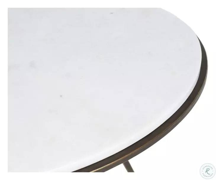 Rylan Brushed Copper And White Marble Side Table