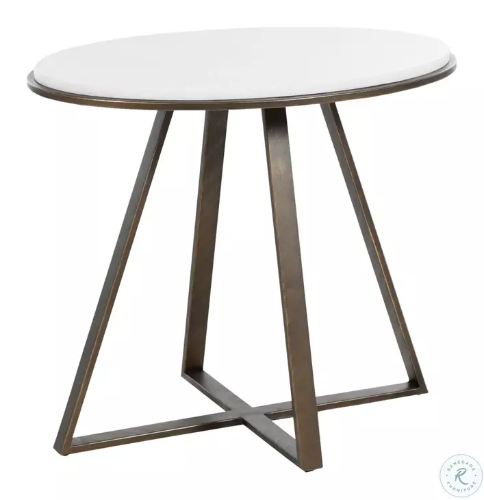Rylan Brushed Copper And White Marble Side Table