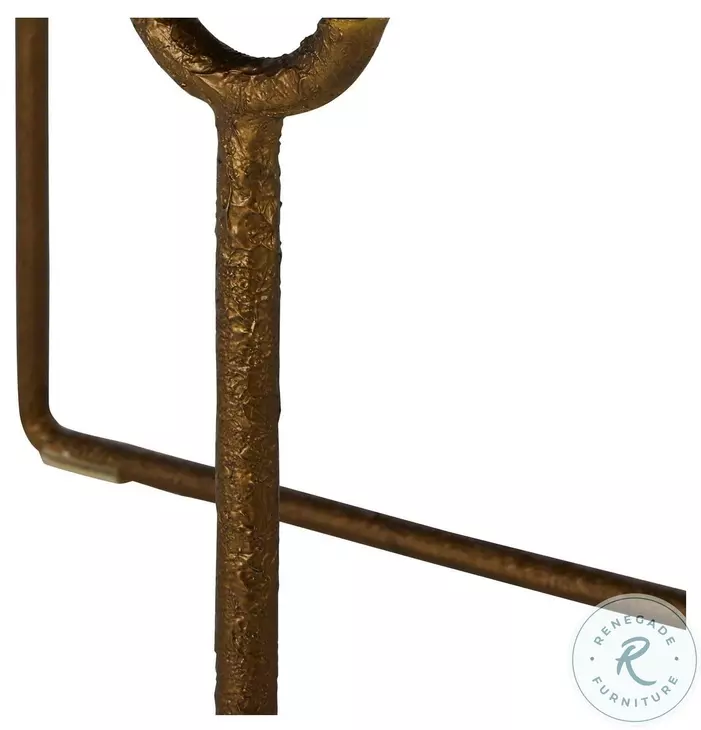 Stefan Black Marble And Textured Stain Brass Black Metal Side Table