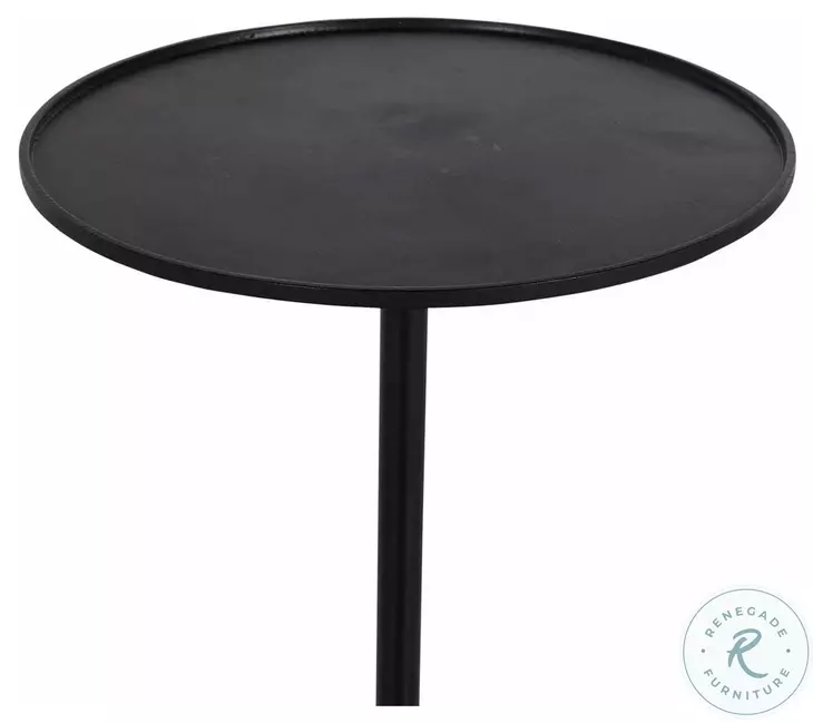 Nelle Gunpowder Black And Galaxy Grey Marble Drinking End Table