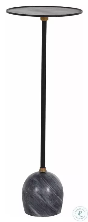Neil Gunpowder Black And Galaxy Grey Marble Drinking End Table
