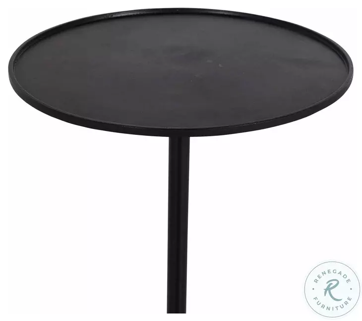 Neil Gunpowder Black And Galaxy Grey Marble Drinking End Table