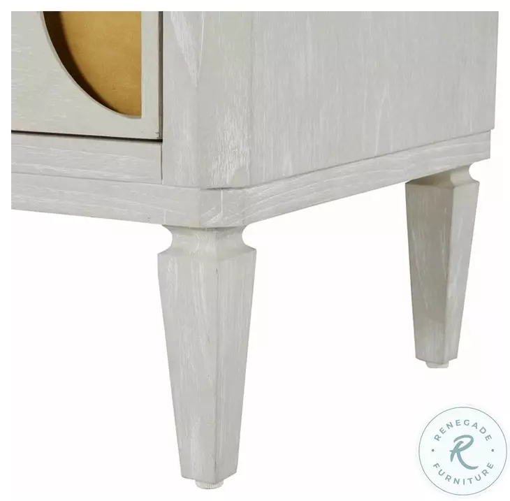 Kaitlin Cerused White And Stained Brass Chest