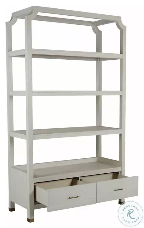 Crest Cerused White Bookcase