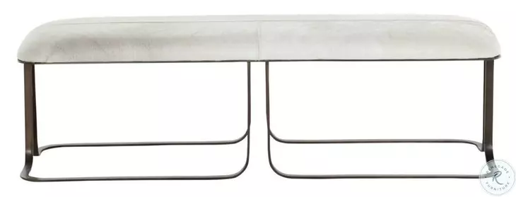 Orson Natural Ivory Hide Bench