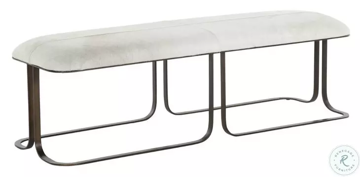 Orson Natural Ivory Hide Bench
