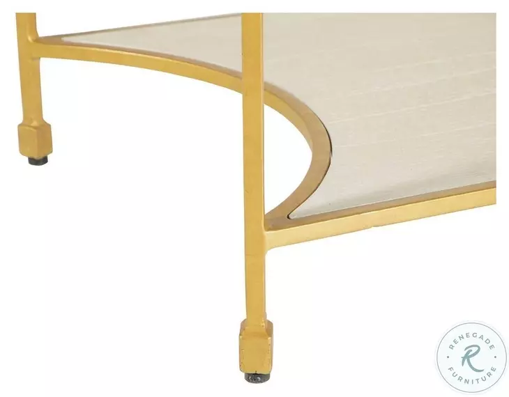 Jeanelle Cerused White And Stained Gold TV Stand