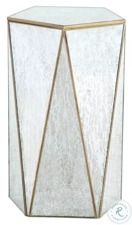 Tindell Mercury Glass And Polished Brass Drinking Table
