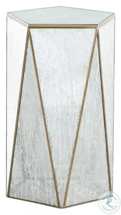 Tindell Mercury Glass And Polished Brass Drinking Table