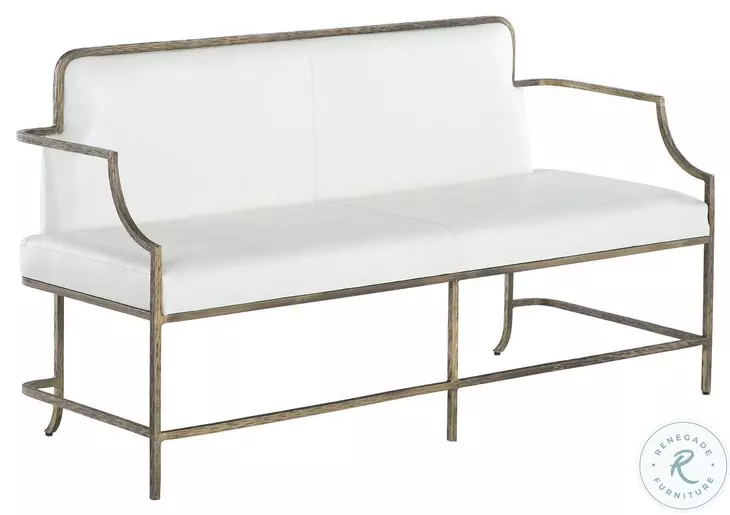 Vanderbilt Cloud White Leather Leather Bench