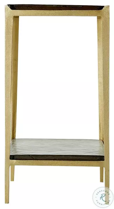 Magnus Cast Glass And Light Forged Gold Side Table
