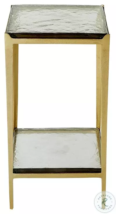 Magnus Cast Glass And Light Forged Gold Side Table