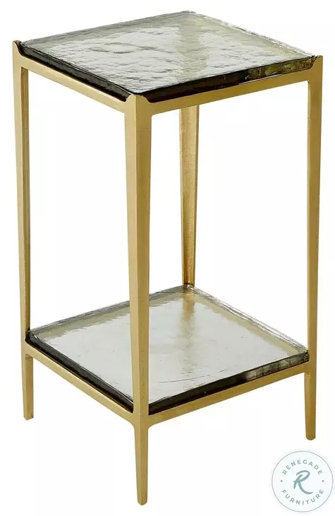 Magnus Cast Glass And Light Forged Gold Side Table