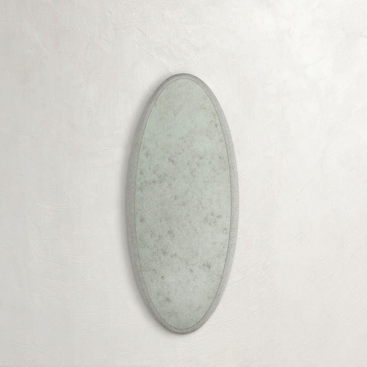 Daxon Textured White Oval Wall Mirror