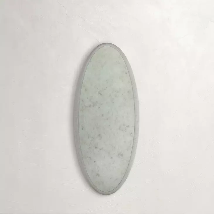 Daxon Textured White Oval Wall Mirror