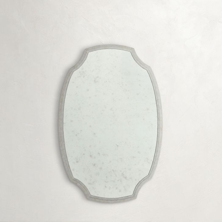 Margot Textured White Oval Accent Mirror