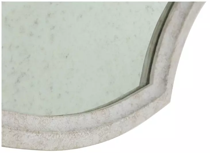 Margot Textured White Oval Accent Mirror